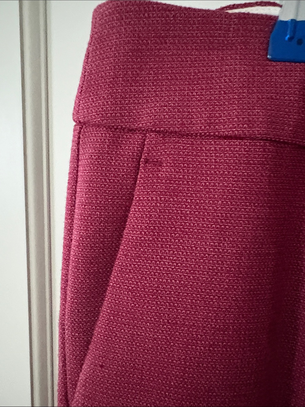 LOFT Raspberry-Red Straight-Leg Pants - Picture 4 of 8